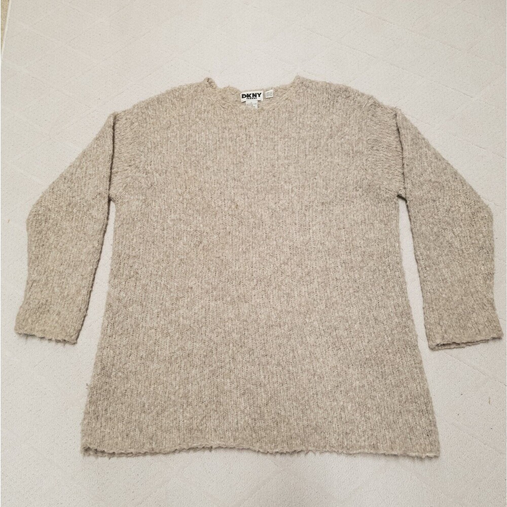 DKNY Jeans Pullover Wool Sweater Women's LARGE 90s VINTAGE Crewneck Long Sleeve
